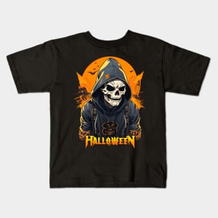 Skull Halloween hip hop rap rapper Kids T-Shirt